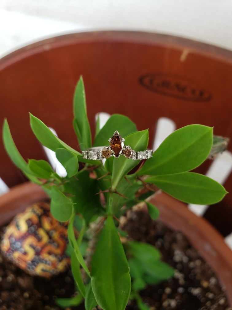 18k white gold tiara engagement ring