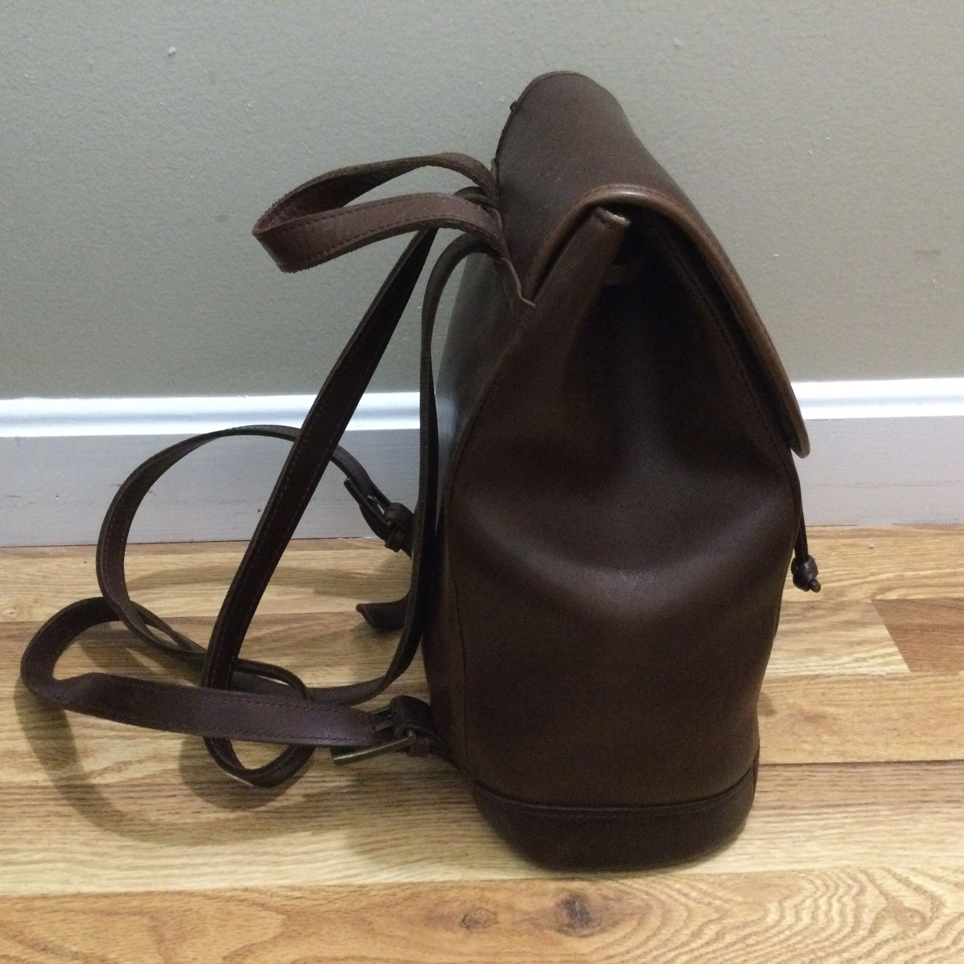 L.L. Bean Brown Leather Backpack 