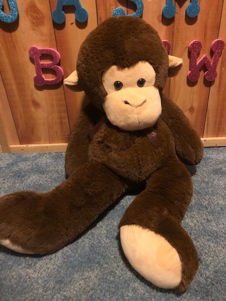 2 stuffed monkeys