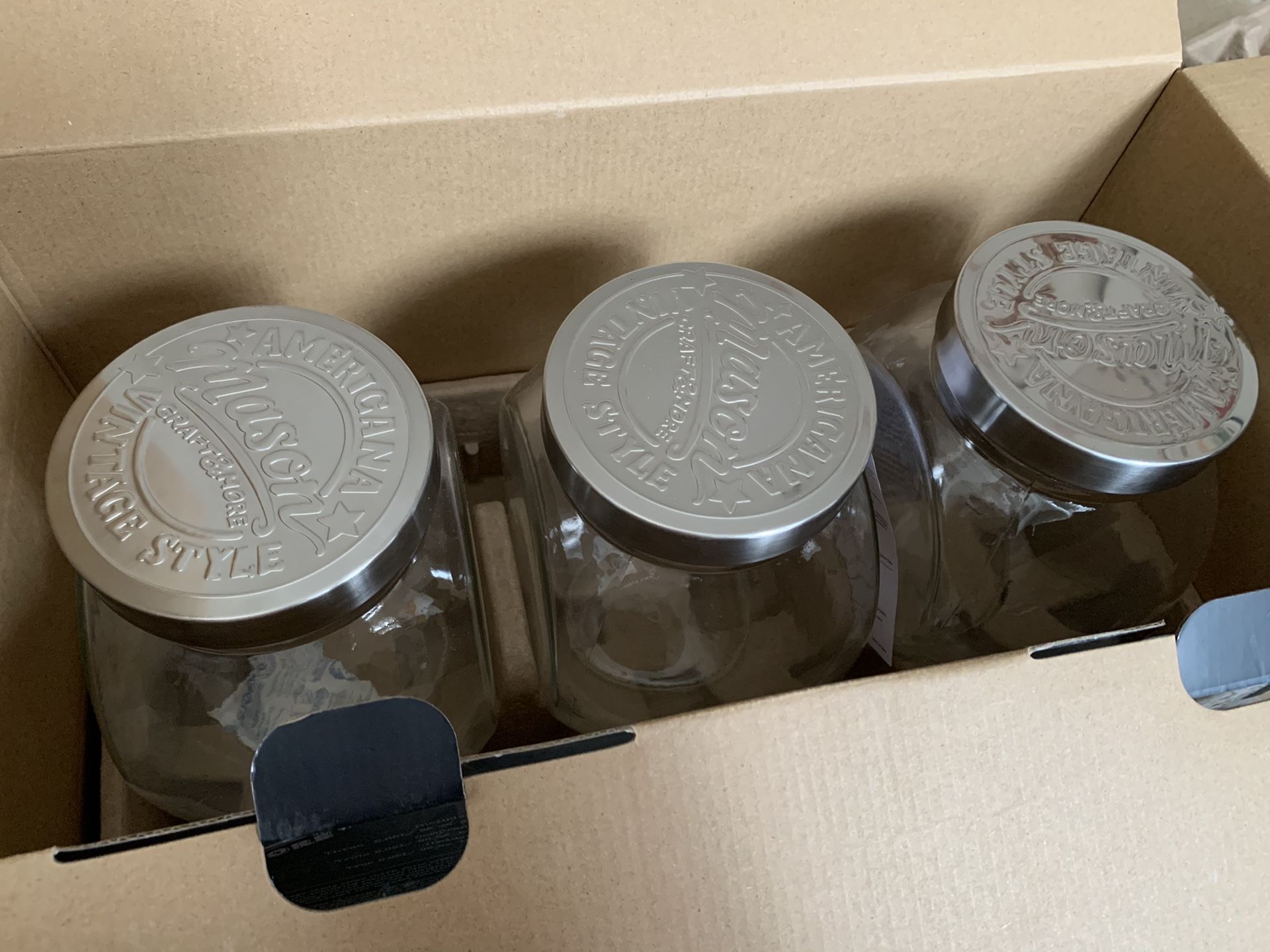 Mason Crafts & More Tilted Mason Jar Set of 3 NEW