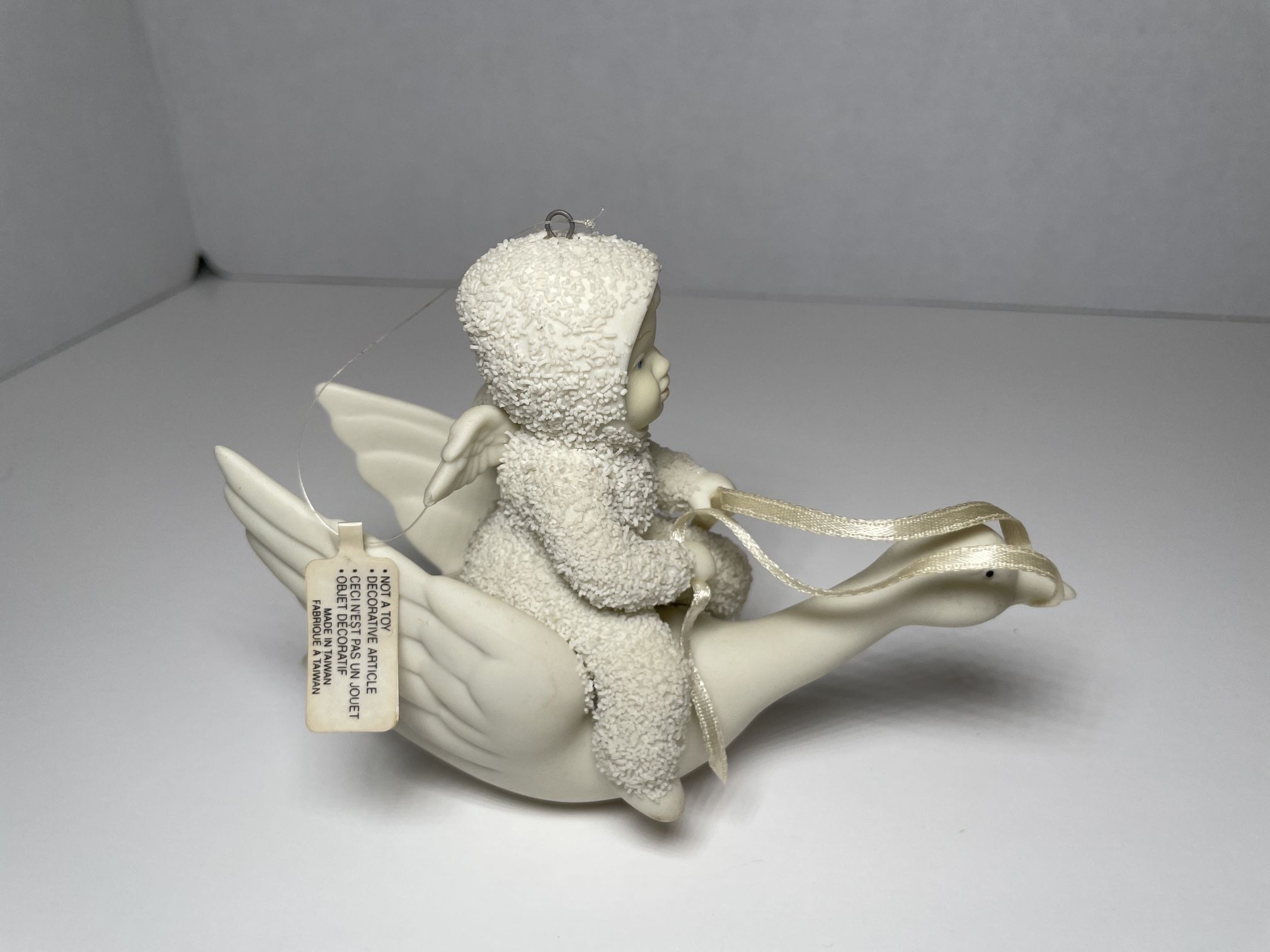 Department 56 Snowbabies Bisque ”Fly Me to the Moon” Christmas Ornament w/ Tag. B6