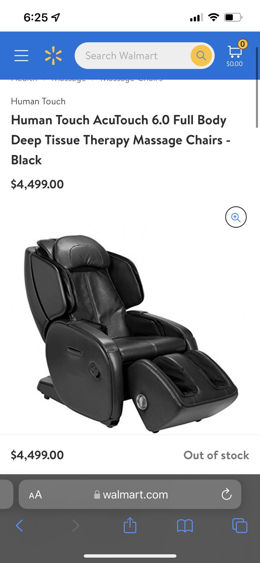 HUMAN TOUCH ACUTOUCH 6.0 MASSAGE CHAIR