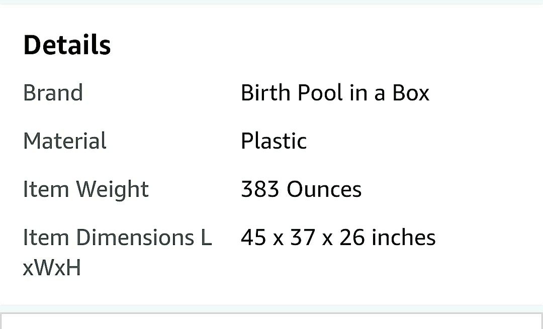 New, never opened home birth tub and liner