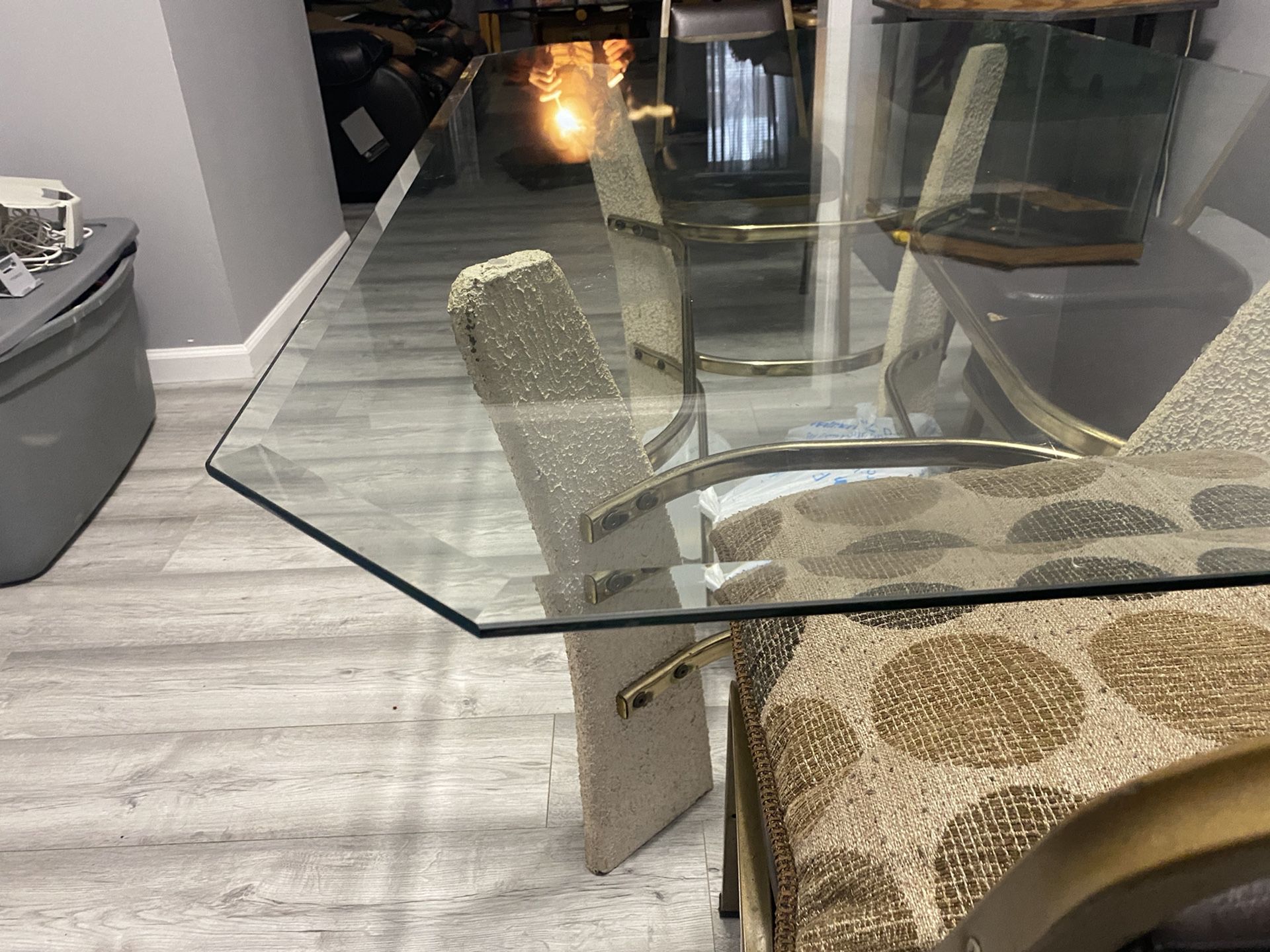 6ft Glass Table $75