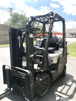 2014 Nissan Forklift In Perfectly Working Condition. Double Stage. Side Shift. Propane. No Leaks, No Issues. Thumbnail