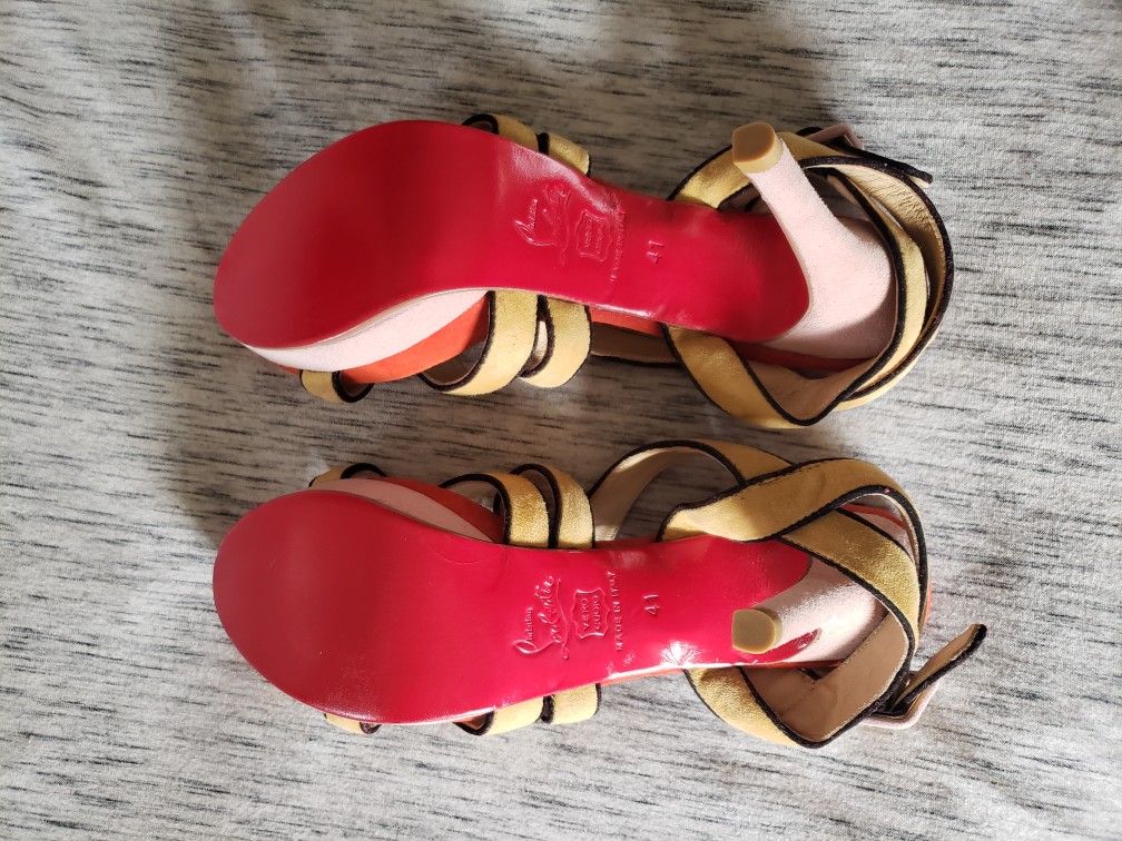 Christian Louboutin Multicolor Strappy Suede Sandals