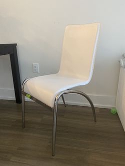 White Faux Leather  Dining Chairs Set Of (4-6) (Price Can Be Discussed) Thumbnail