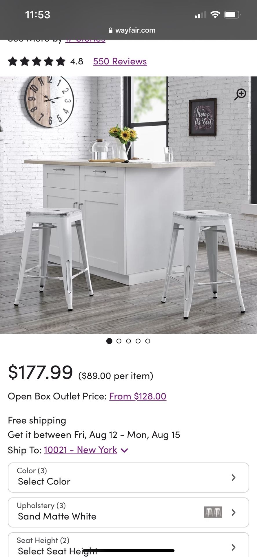 Must Go: Set Of 4 Stools For Bar/Counter