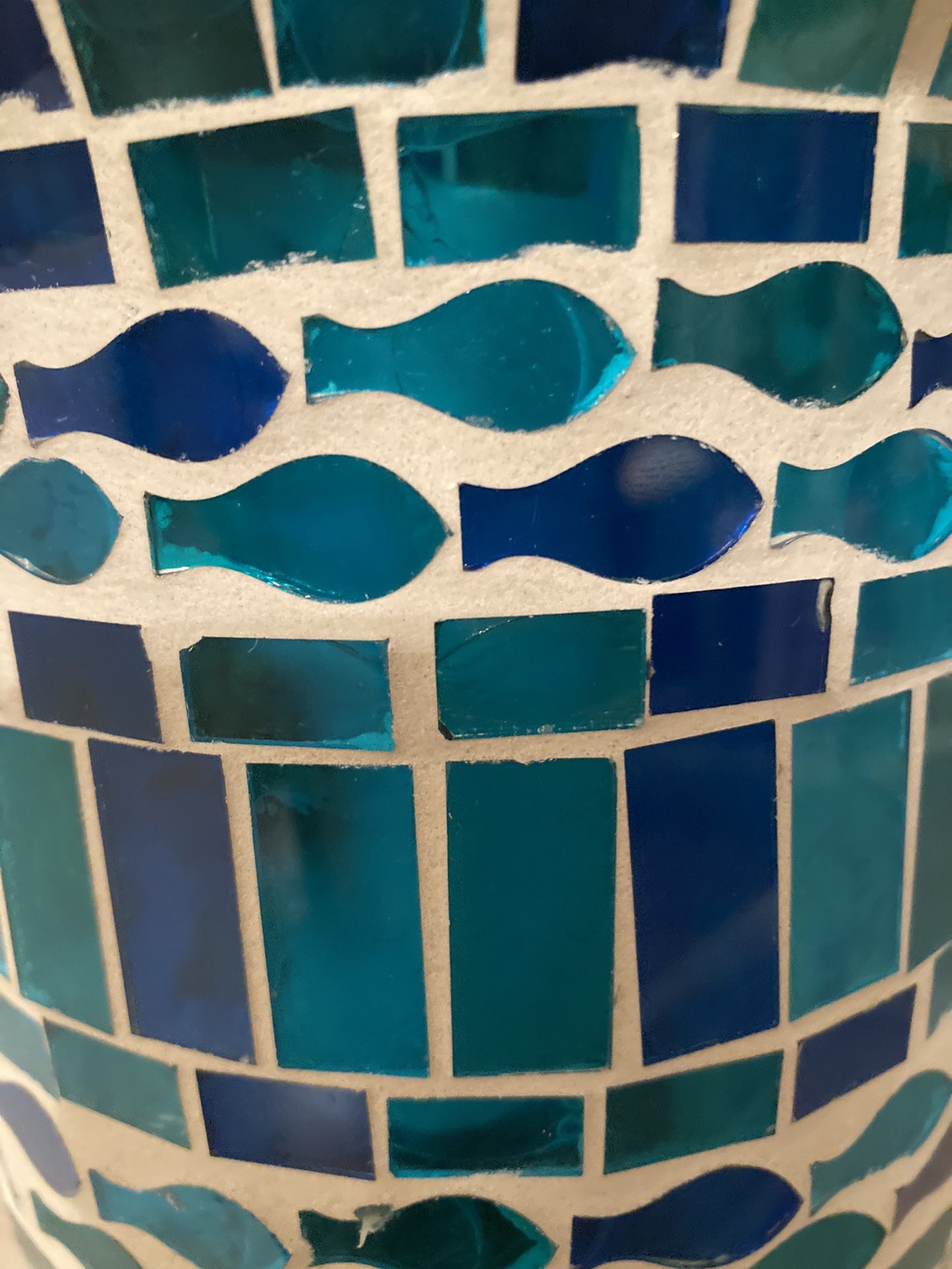 Beautiful blue stained glass vase