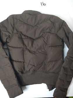 Women’s HOLLISTER Down Puffer Coat Jacket Brown Size M Thumbnail