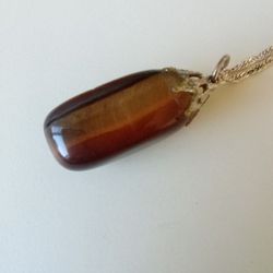 Beautiful Amber Stone On Sterling Silver Chain Thumbnail