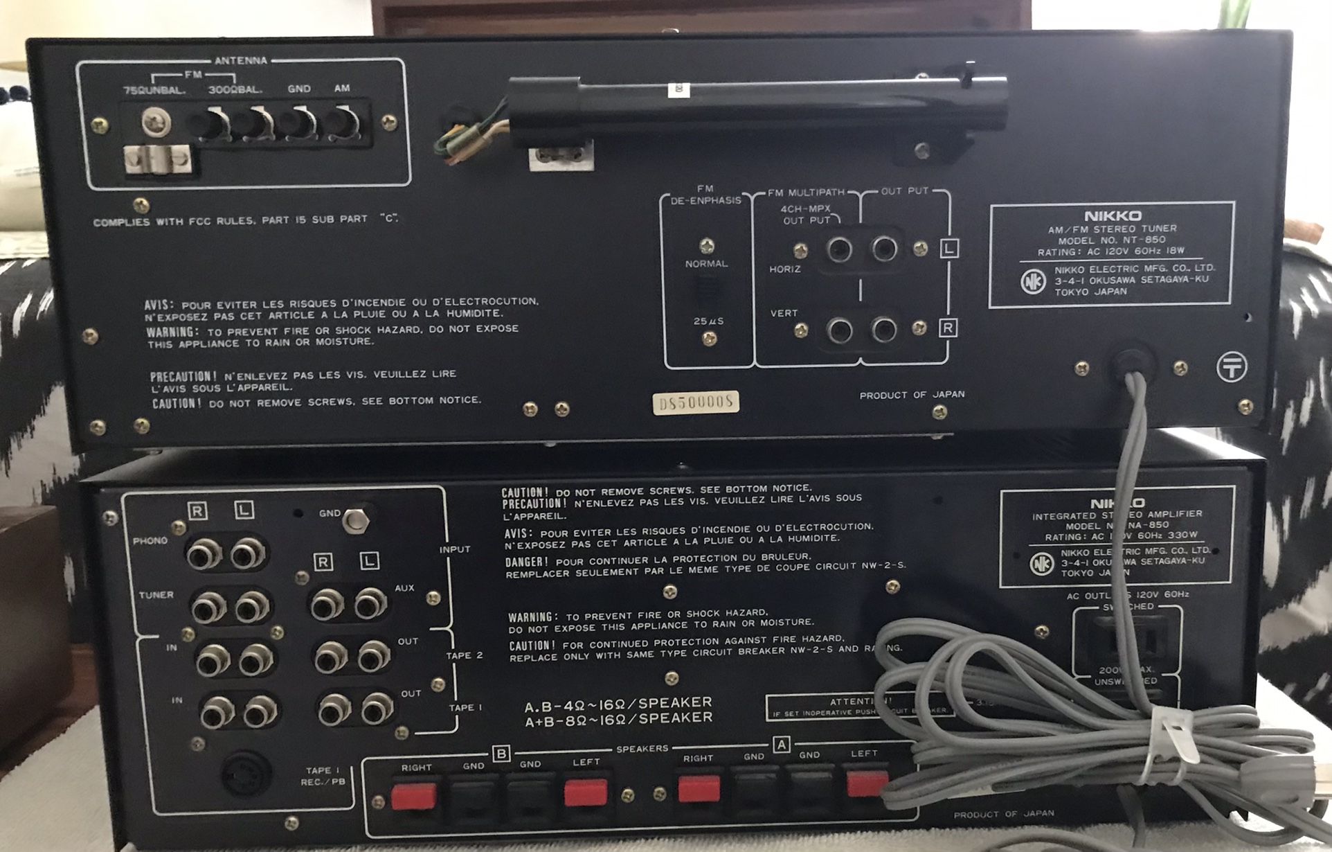 Vintage Nikko NA-850 Integrated Stereo Amplifier + NT-850 Tuner