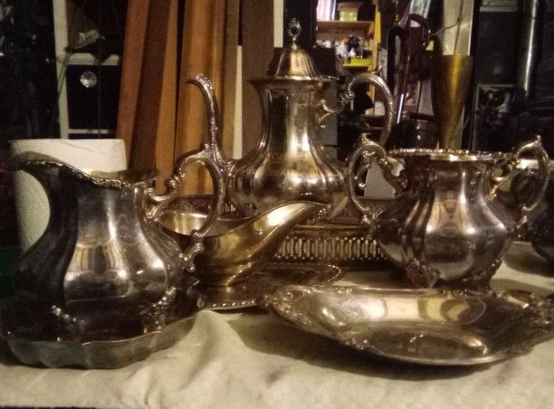 Silver Tea Sets,. All Silver