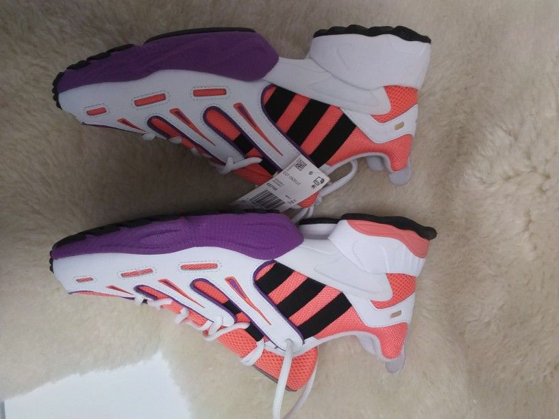 ADIDAS PEACH & WHITE & PURPLE SIZE 10