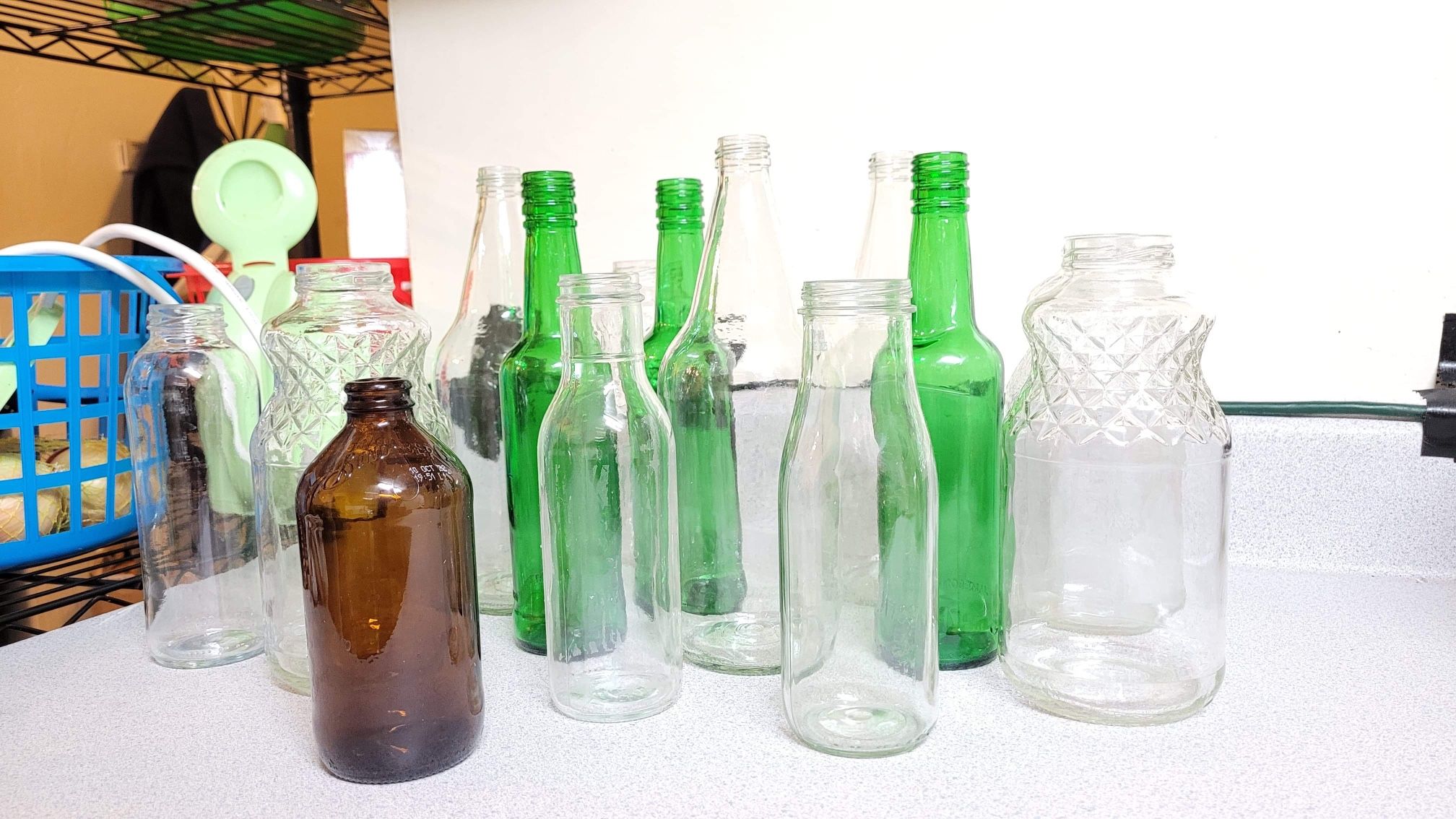 huge lot of over 30+ decorative/antique glass bottles