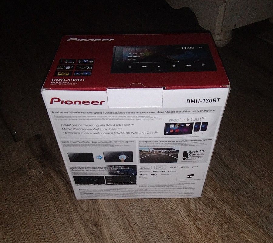 Pioneer DMH-130BT In-Dash Digital Media Receiver with 6.8 inch Touchscreen and Bluetooth