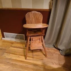 Antique Wood High Chair  Thumbnail