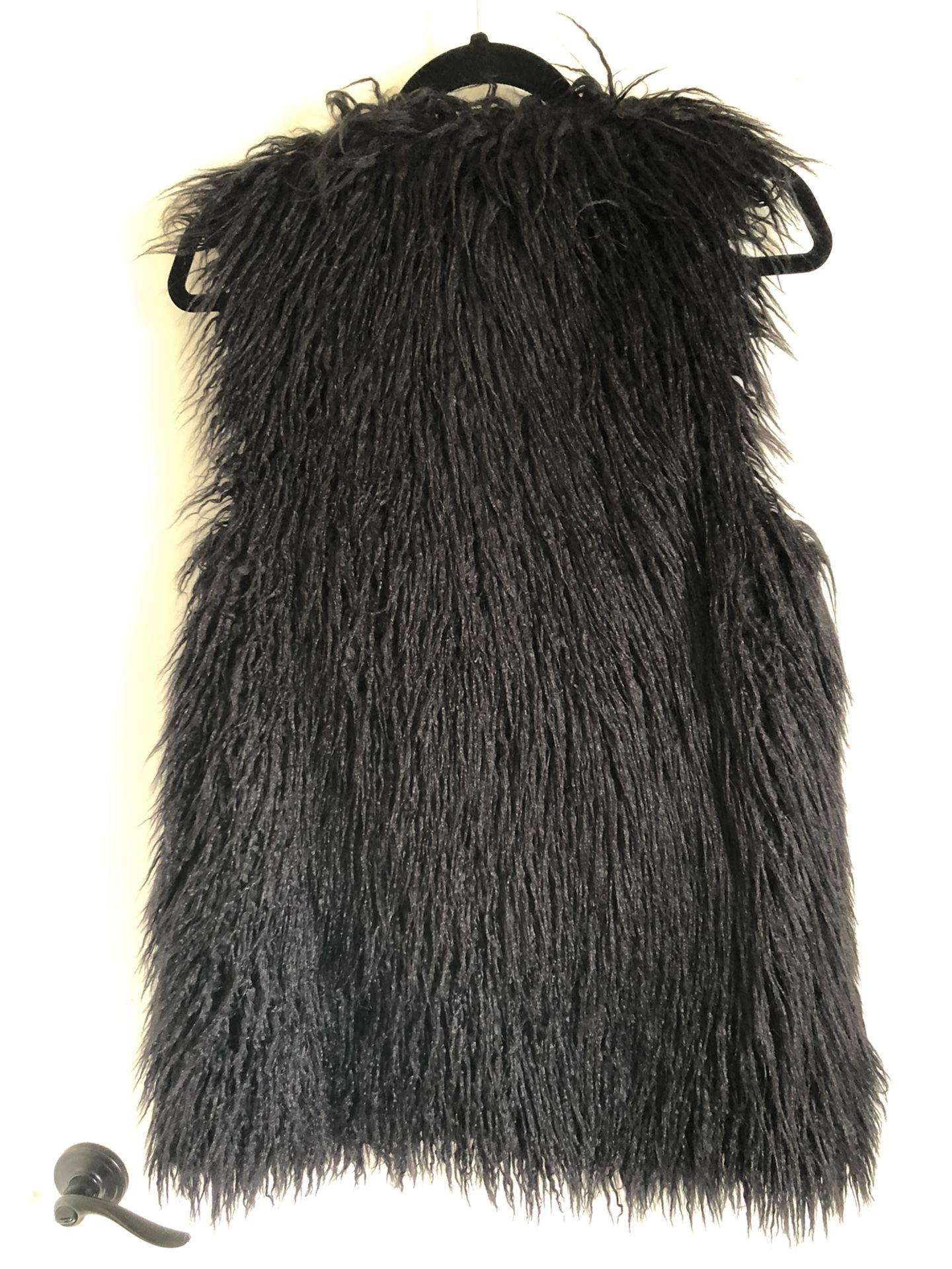 Long Black Fur Vest