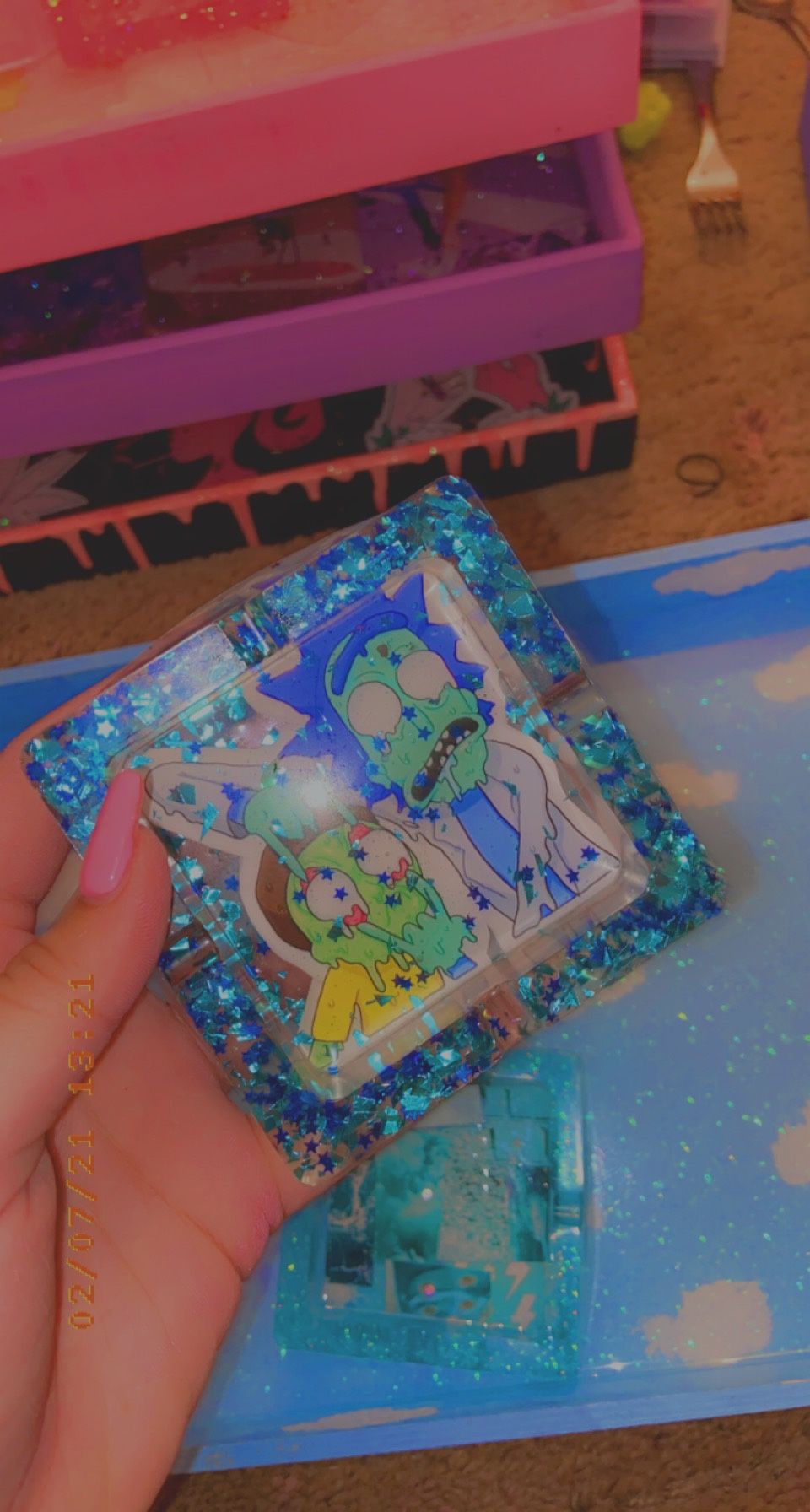 A Blue Cloud Rolling Tray