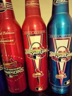 2006 World Series Bud Light Red And Blue Cans. Thumbnail