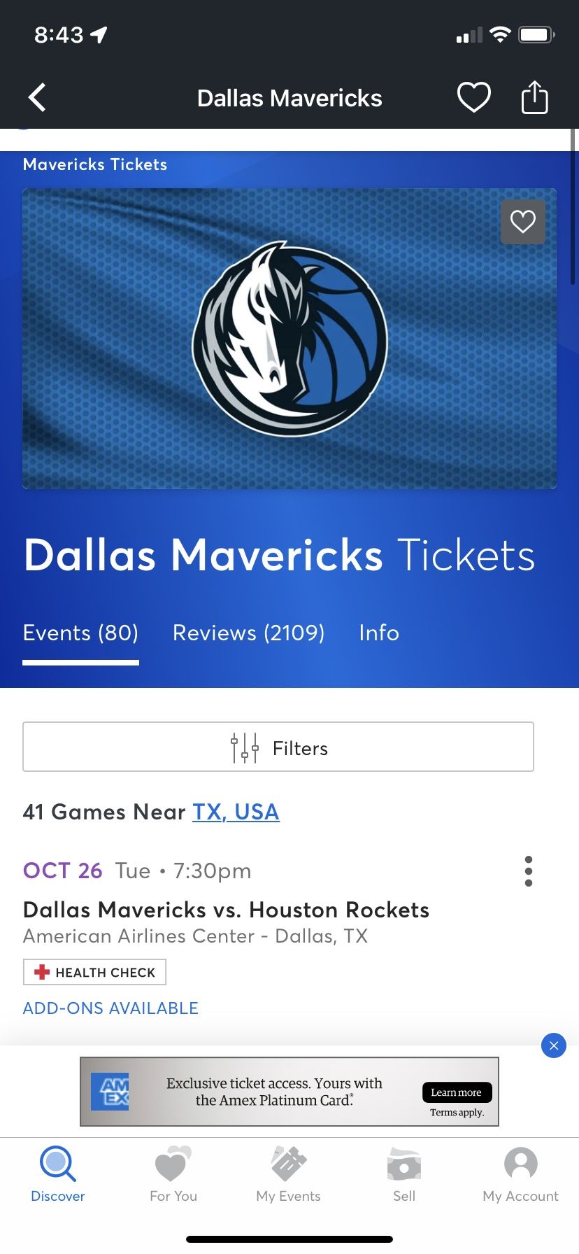 2 VIP box suites side by side Oct 26 opening game Mavs VS Rockets
