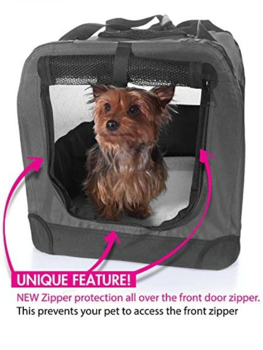 2PET Folding Soft Dog Crate for Indoor, Travel, Training for Pets up to 15 Lbs


