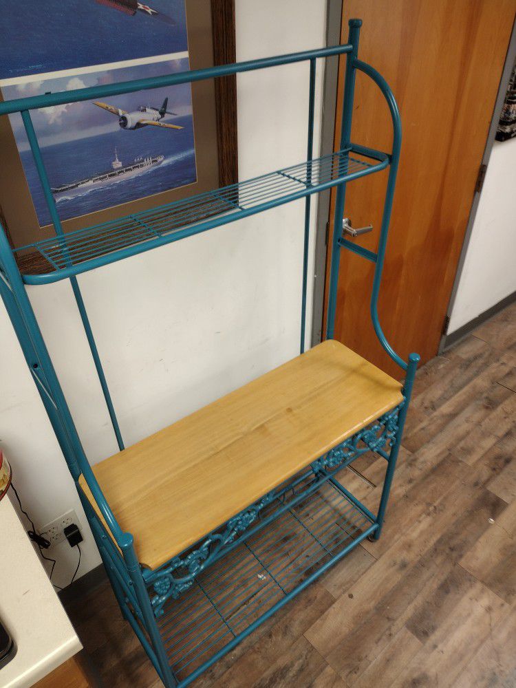 Beautiful Blue / Turquoise Bakers Rack Kitchen Shelving For Sale 🍽️


