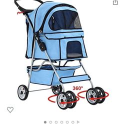 Blue Pet Stroller  Thumbnail