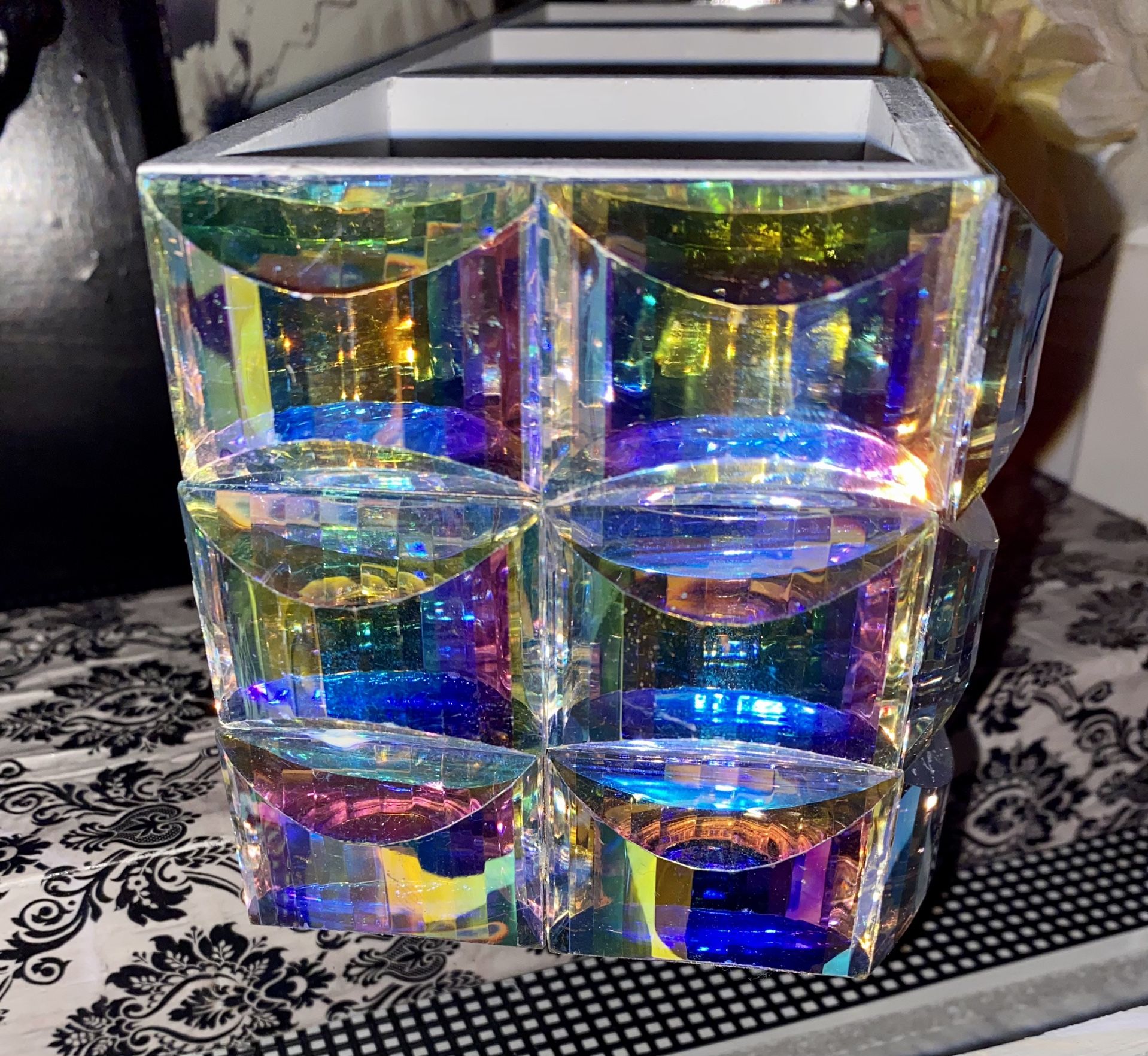 beautiful iridescent makeup holder