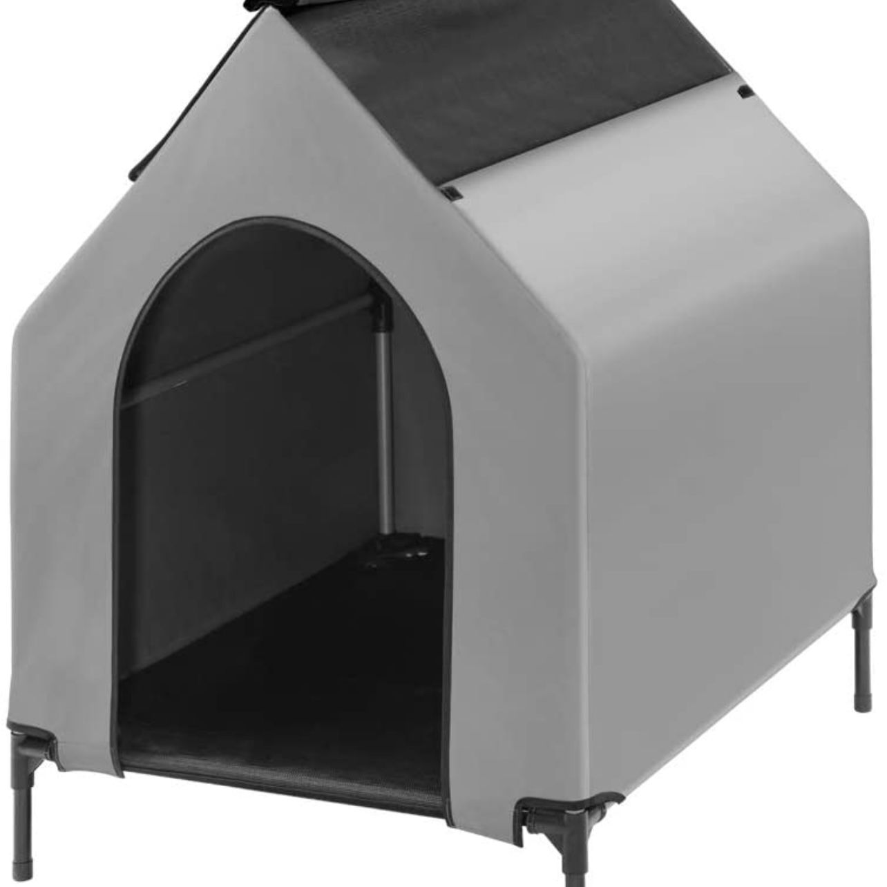 Portable Dog House Crate for Indoor & Outdoor, Water Resistant Breathable 600D PVC, 2x1 Textilene Bed, 1x1 Textilene Window, Extra Carrying Bag (Large