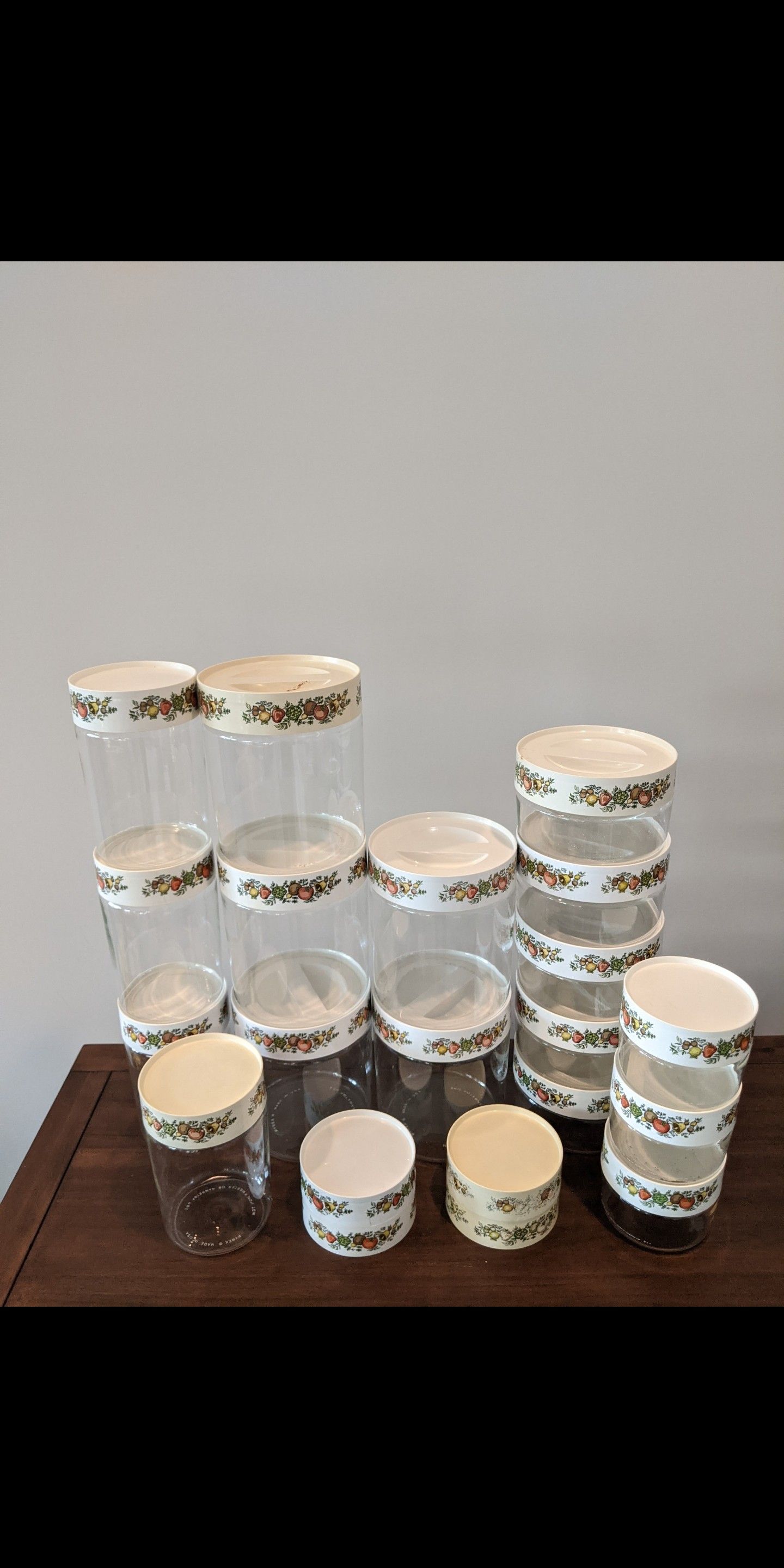 17 Piece Pyrex Glass Canisters