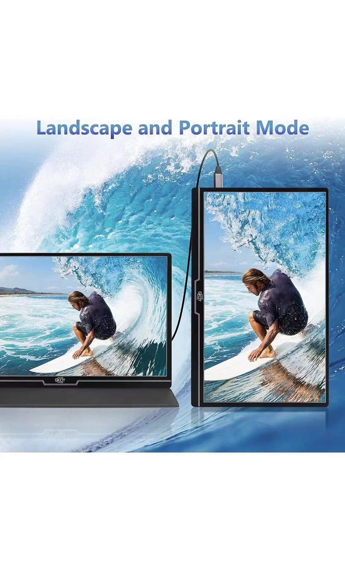 Portable Monitor 15.6 Inch 100% SRGB 1080P Gaming Monitor FHD Portable Laptop Monitor 1920 x 1080 IPS 178° Screen Eye Care Display with HDMI USB Type-