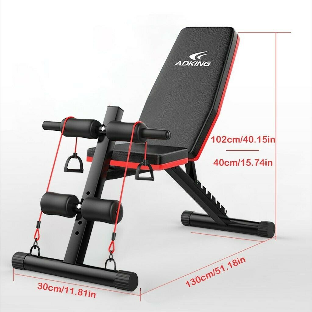 🔥 BRAND NEW Adjustable Sit Up Incline Abs Bench Flat Fly Weight Press Fitness Rope