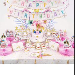 180 Pcs Unicorn Birthday Decorations  Thumbnail