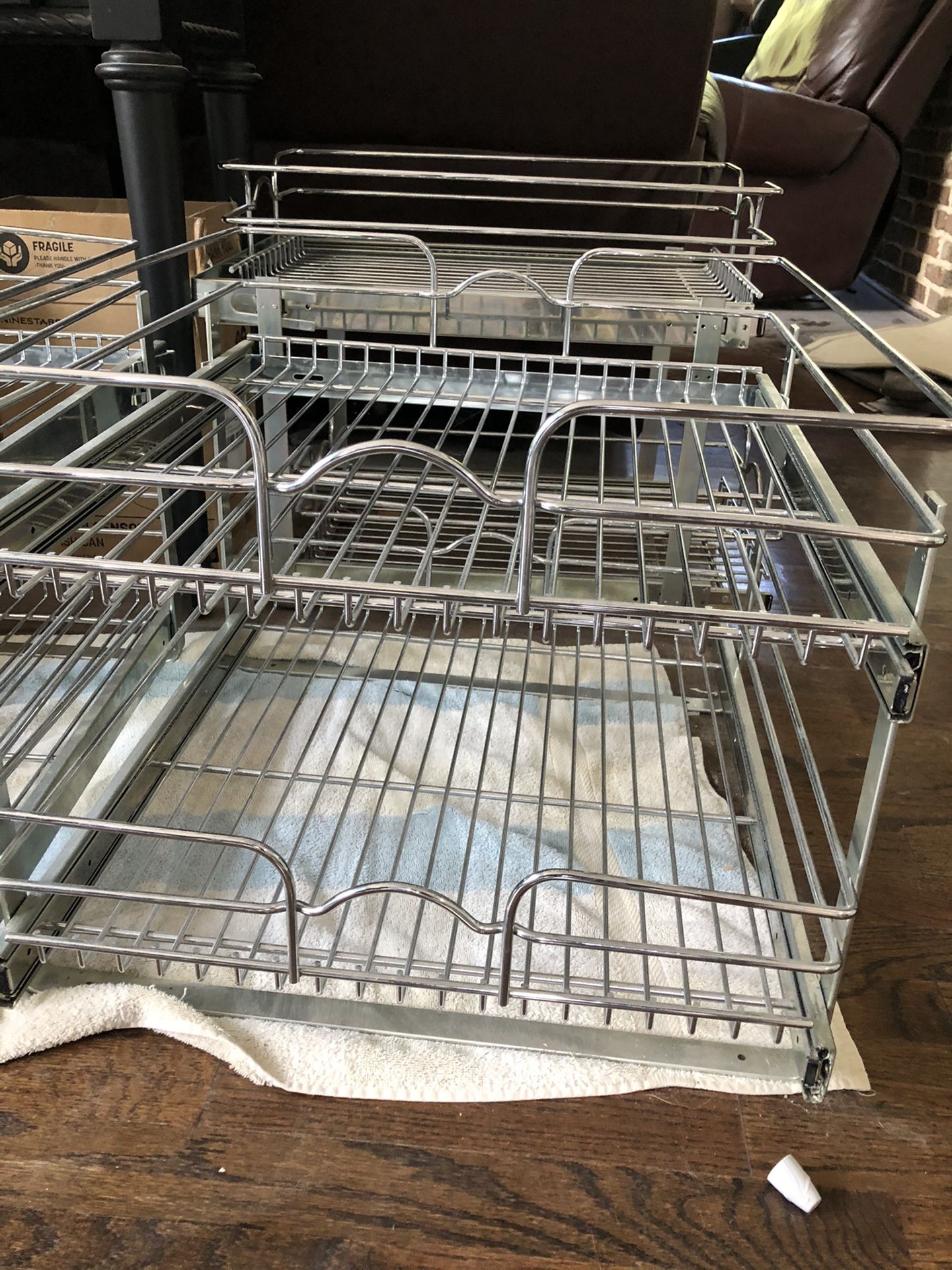 used rev-a-shelf two-tier kitchen cabinet organization