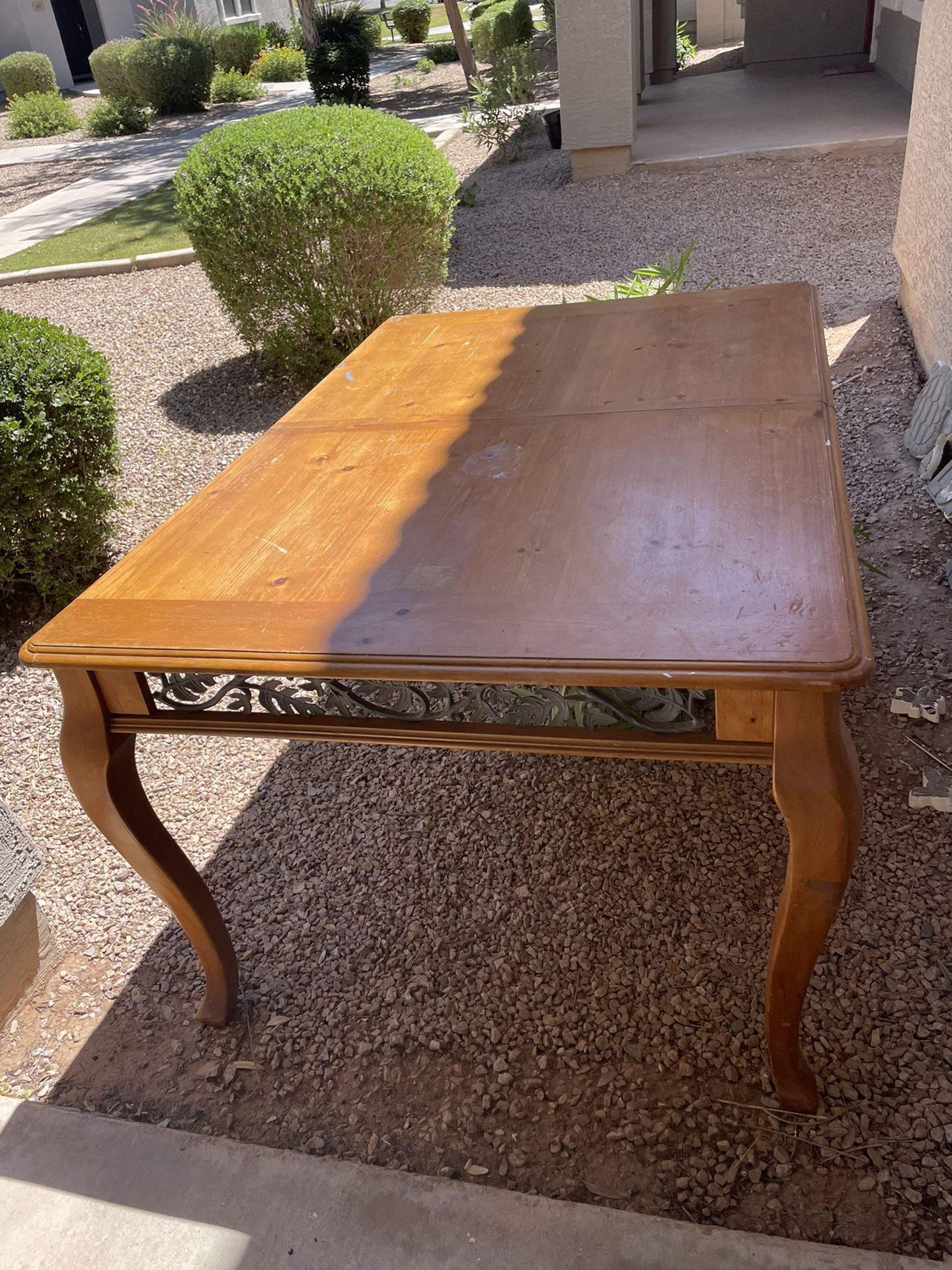 Project Kitchen Table and 5 Matching Chairs - Iron Inlay