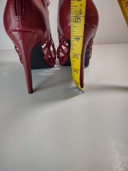 Penny Loves Kenny red strappy open toe stiletto heels size 8.5 Thumbnail