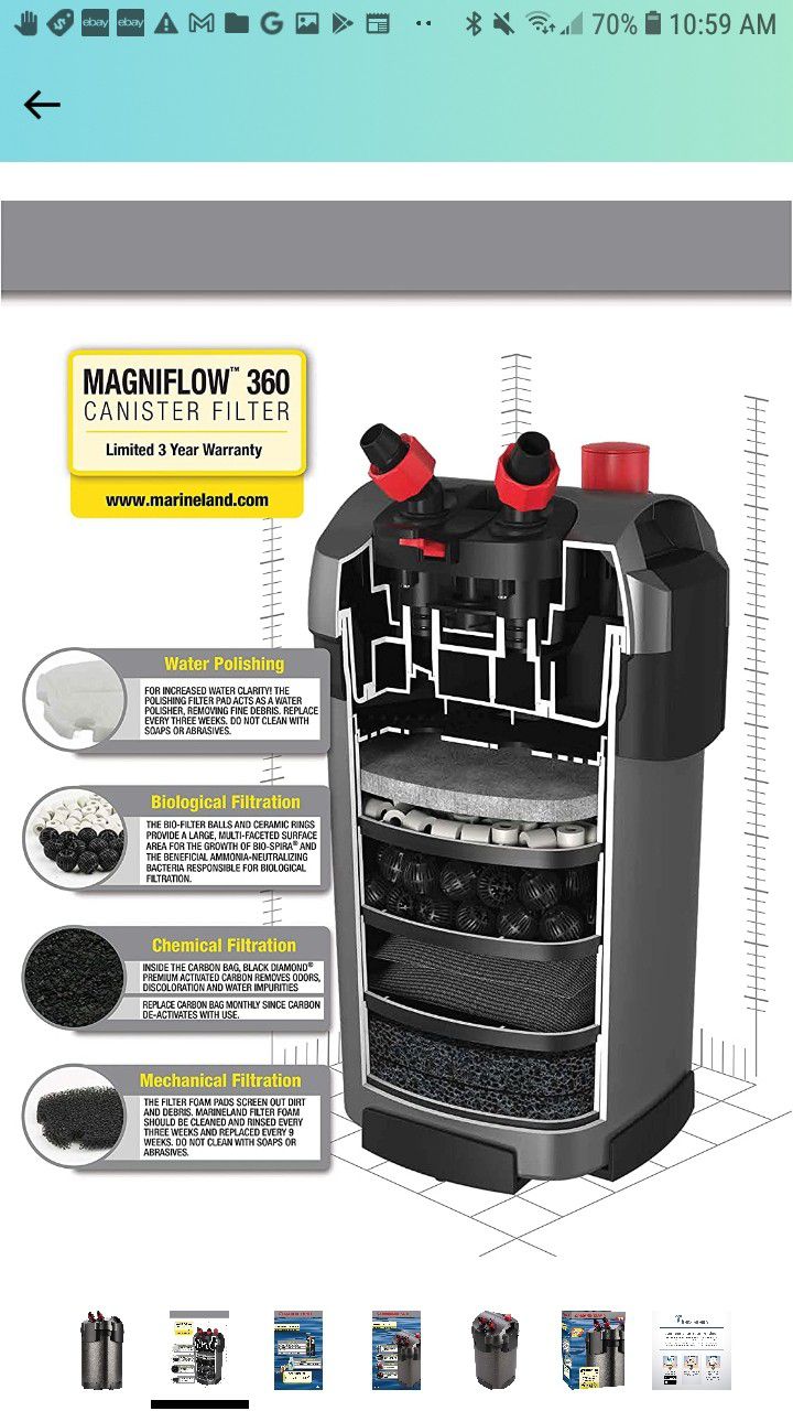 Marineland Magniflow Canister Filter for Aquariums, Fast Maintenance

