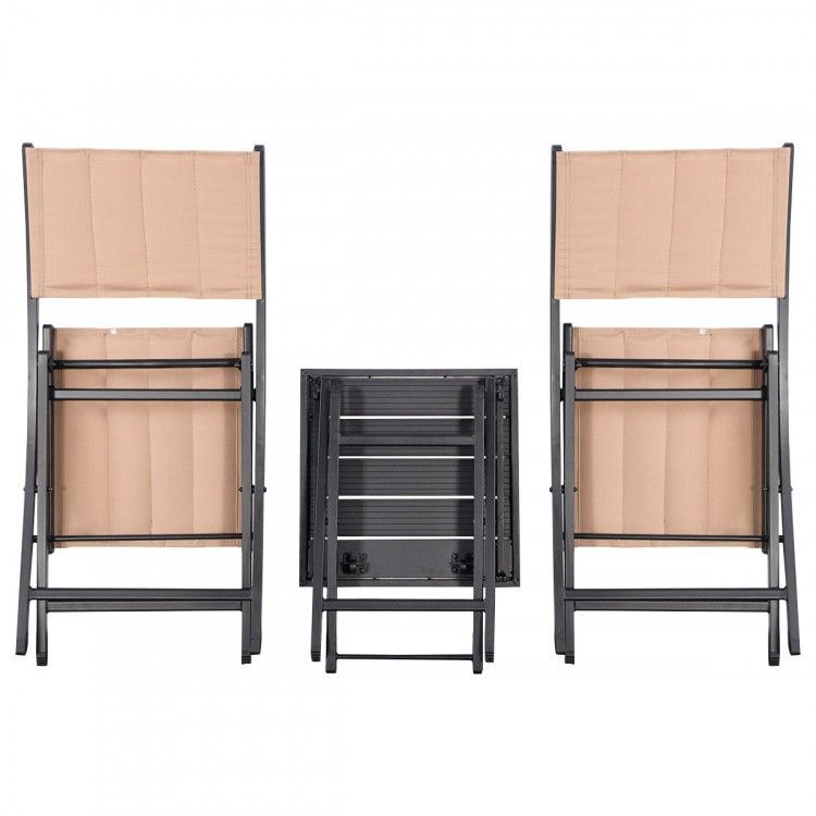 NEW 3pcs Bistro Folding Table Chairs Outdoor Furniture Set
