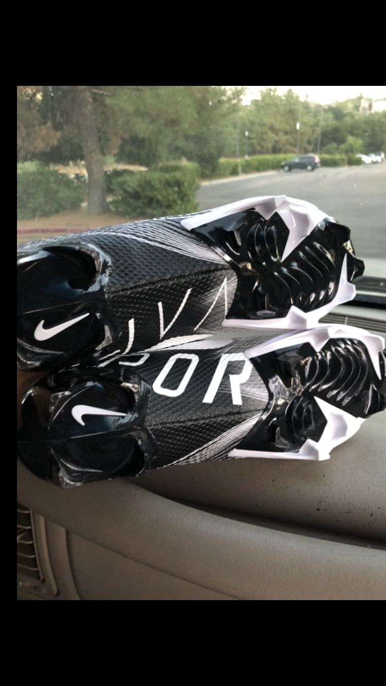 Mens Black White Nike Vapor Football Cleats Size 8