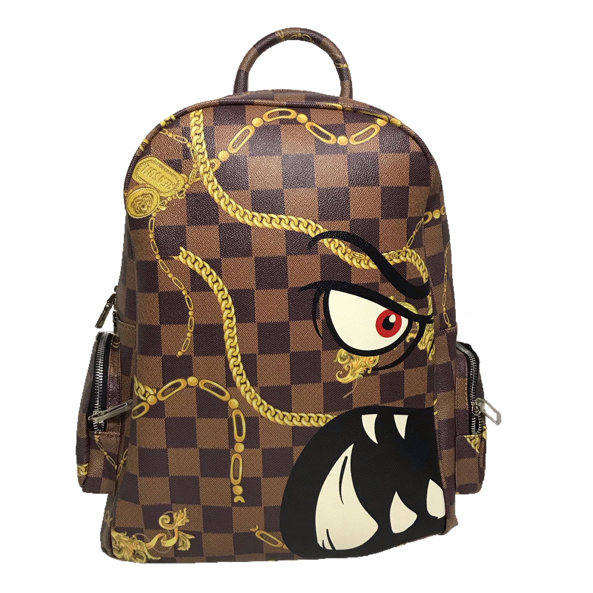 Men’s Brown “Face Backpack”.