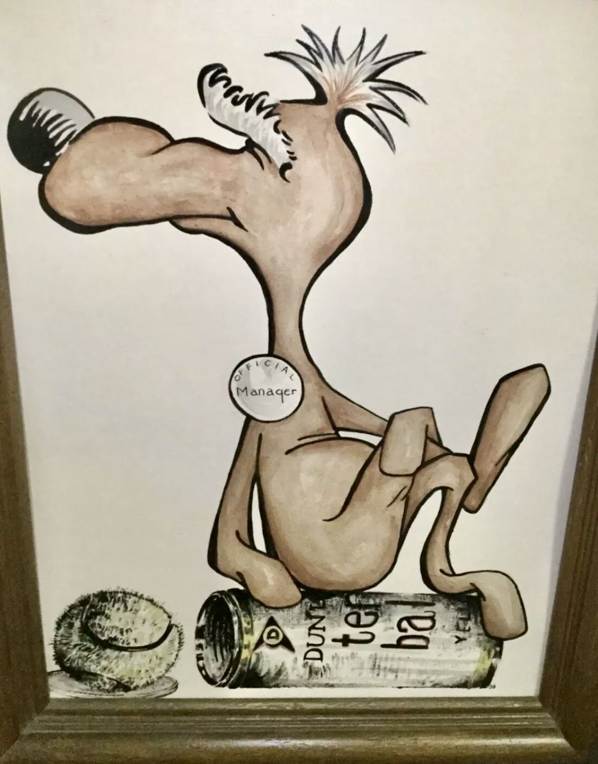 Vintage RARE Original Painting Official Manager