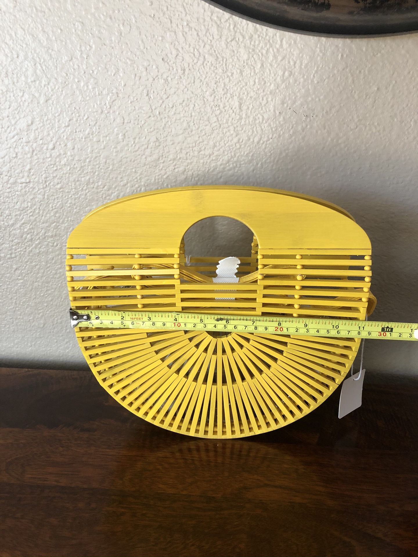 NWT yellow bamboo purse