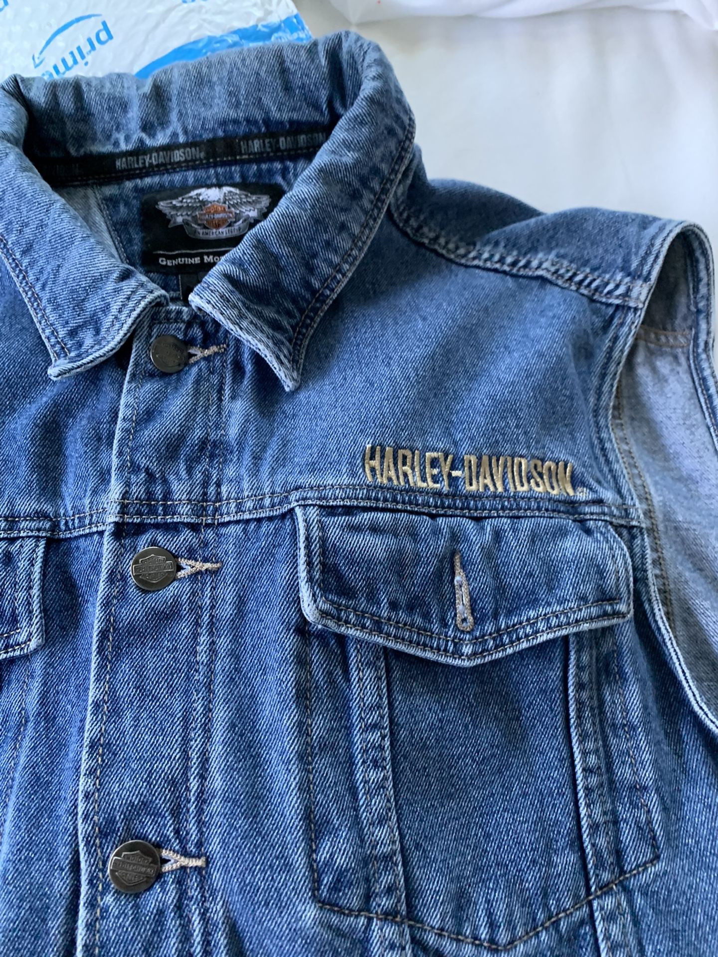 Mens Harley Davidson Denim Vest XL