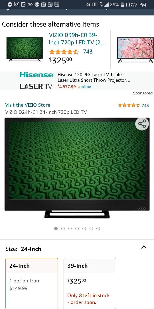 A 49-in Vizio Smart Tesla TV