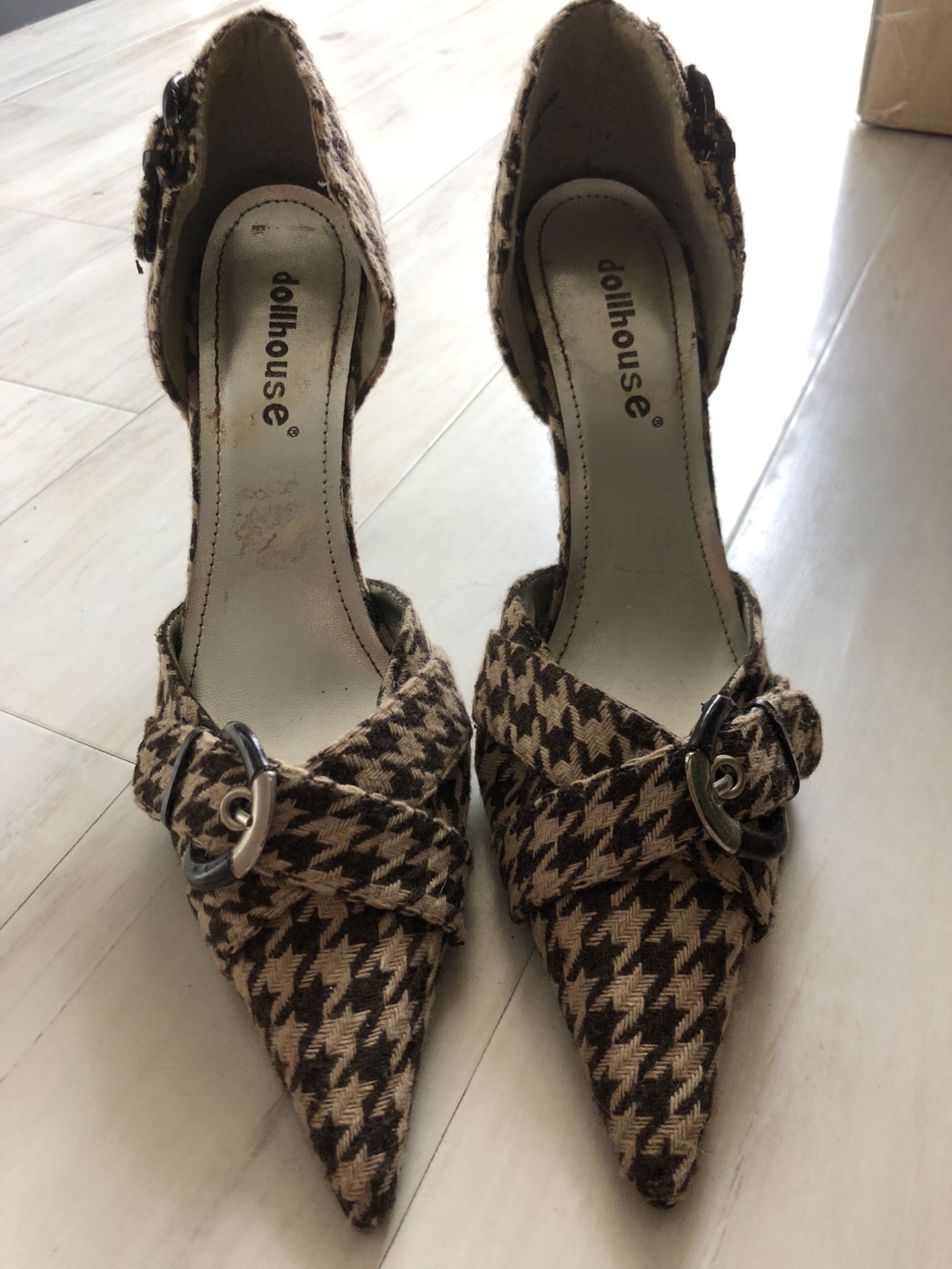 Dollhouse Brown And Tan Tweed Shoes