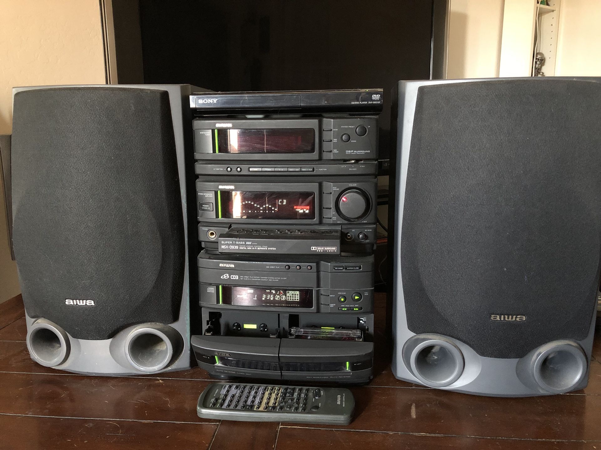 Aiwa NSXD939 Dolby ProLogic Surround Sound DSP sound mode Stereo w