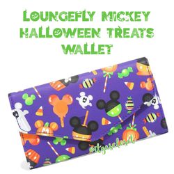 Loungefly Disney Mickey Mouse Halloween Treats Flap Wallet NWT Thumbnail