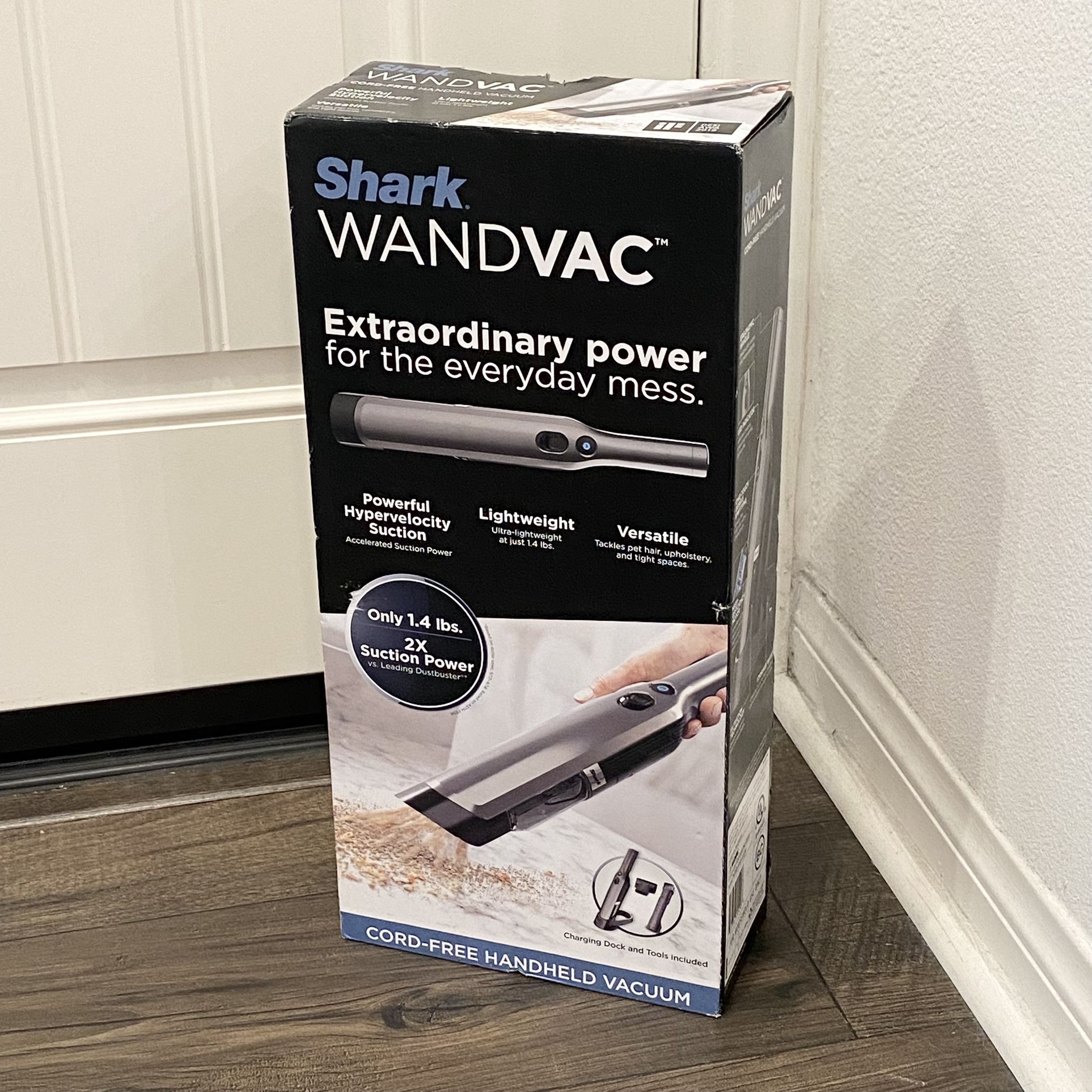 NEW Shark WANDVAC Handheld Vacuum Cleaner, Lightweight with Powerful Suction, Charging Dock. WV201