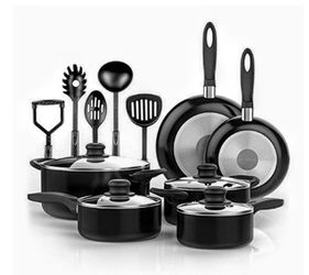 15 Piece Nonstick Cookware Set - Durable Aluminum Pots and Pans Thumbnail